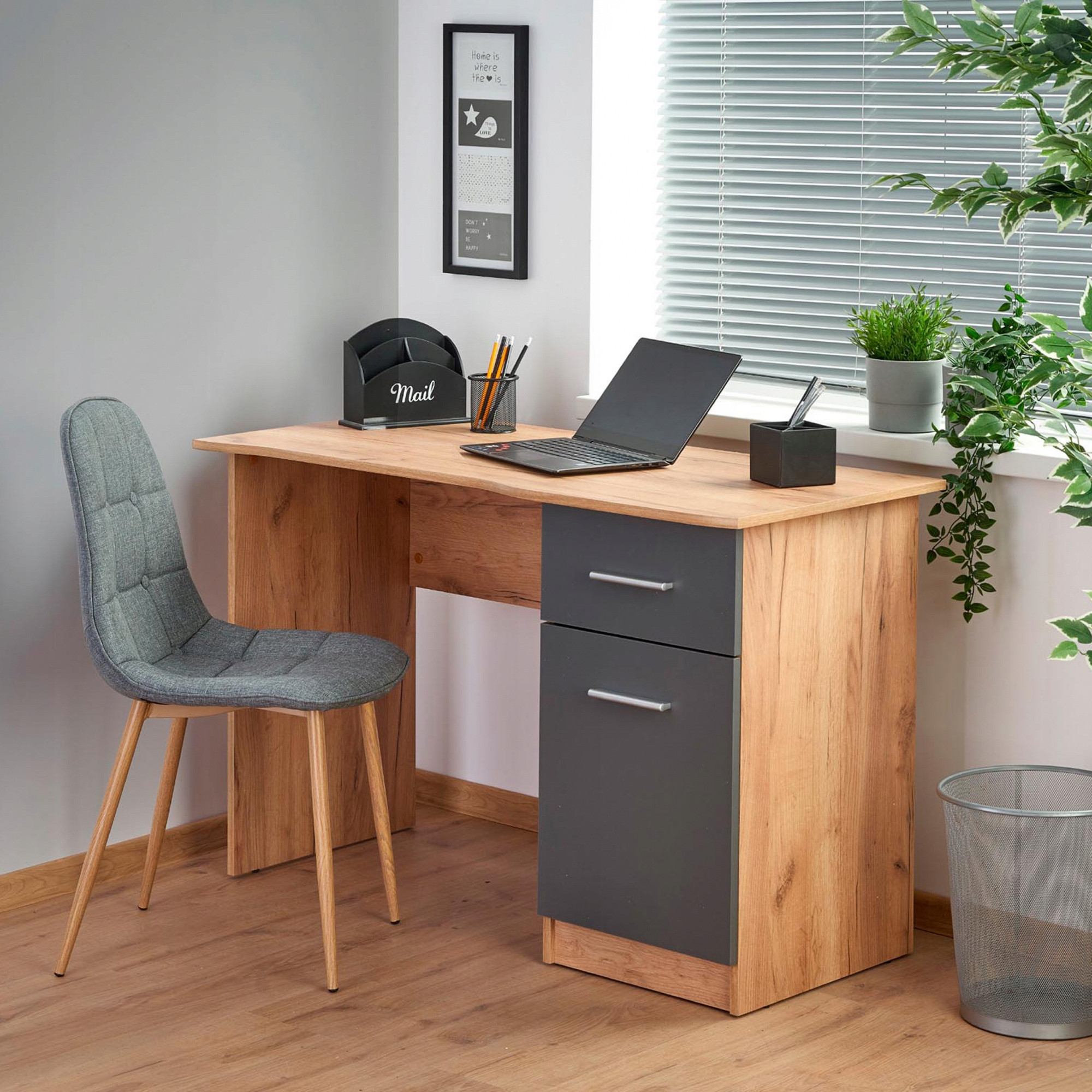 Nowoczesny design w kolorze dąb wotan i antracyt