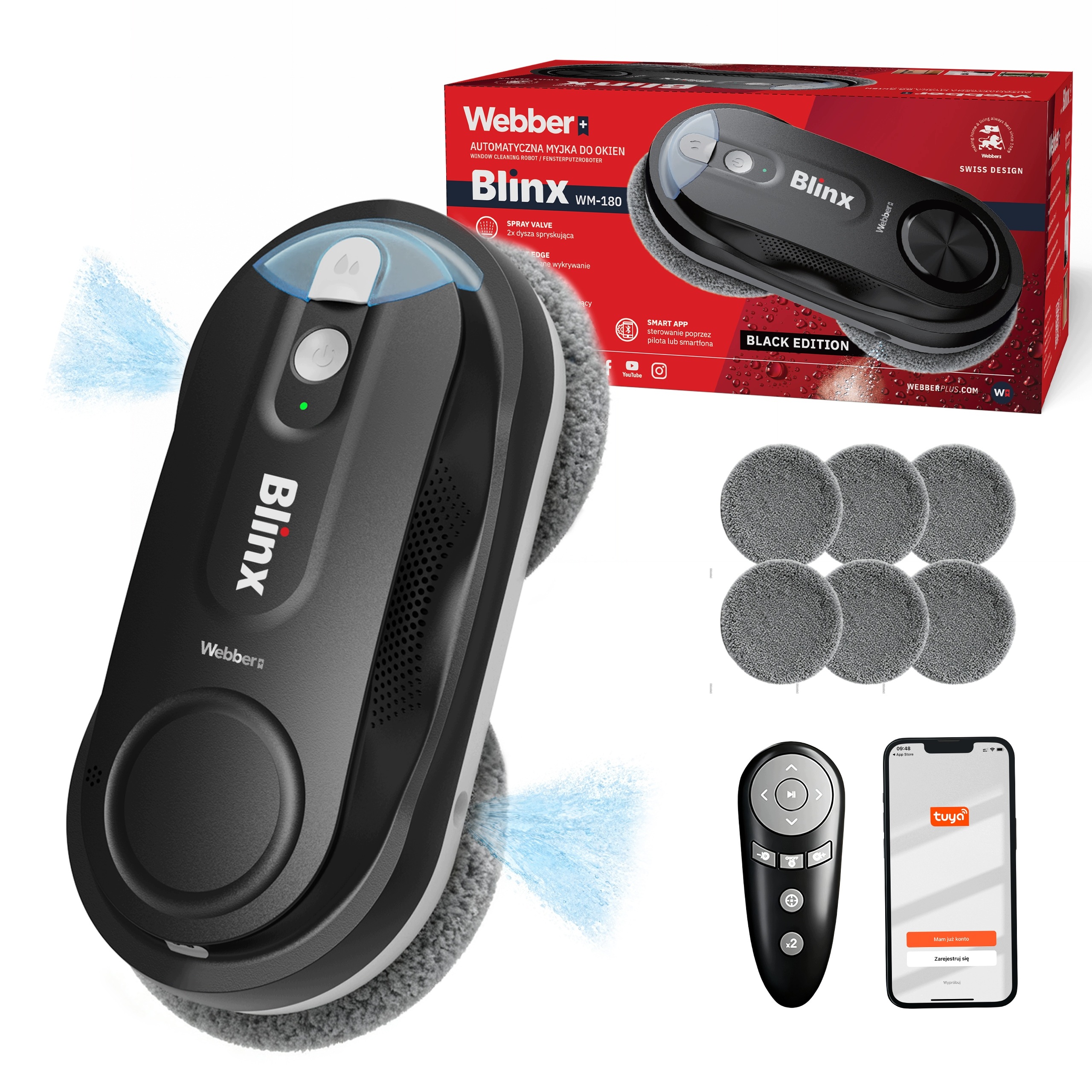 Szyb okien luster myjka automatyczna 3200PA WM-180 – Nowoczesne rozwiązanie do czyszczenia okien