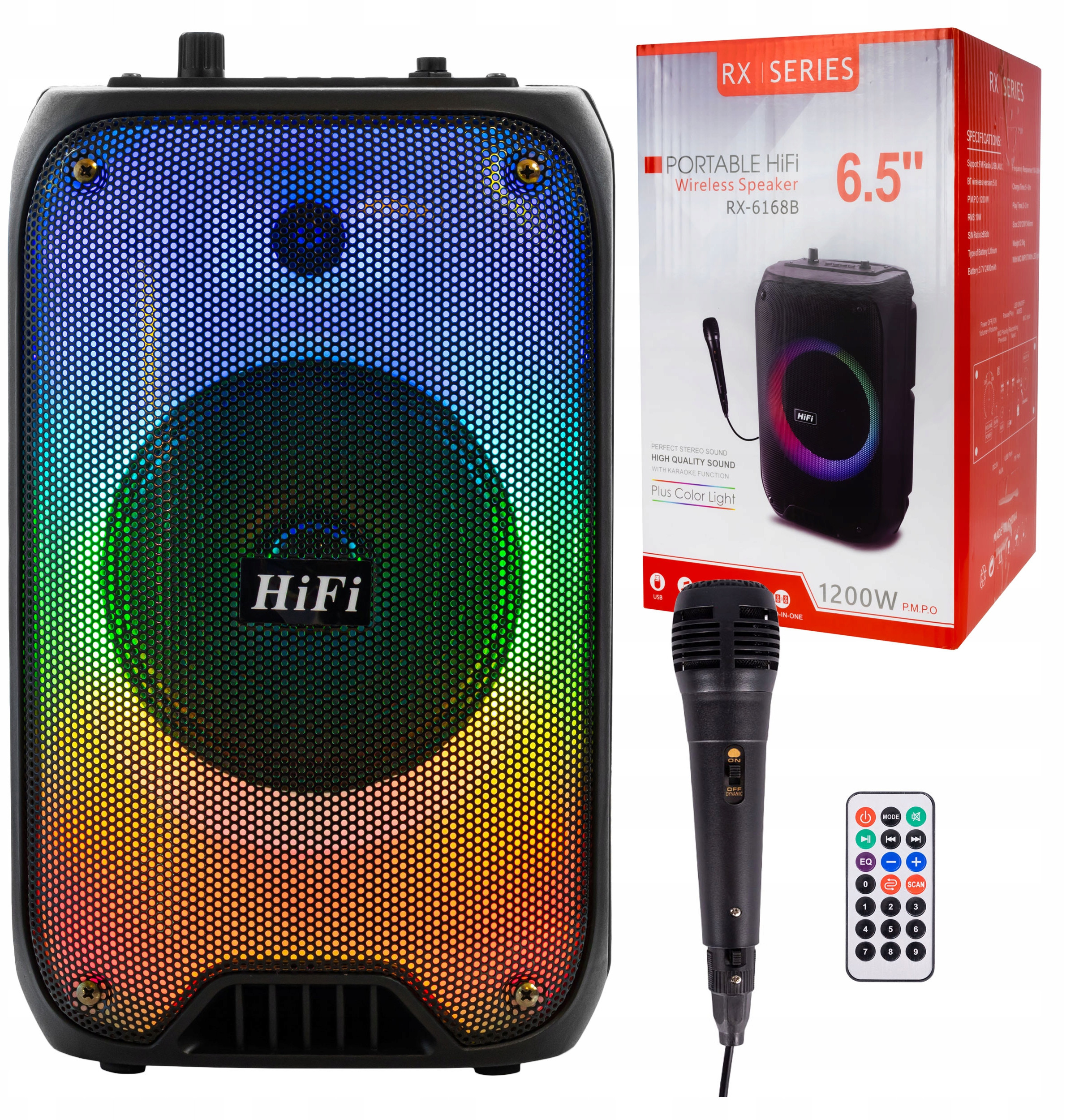 Głośnik Bluetooth Bezprzewodowy Mobilny Kolumna FM + Pilot Mikrofon Karaoke – Muzyka w Twoim Zasięgu