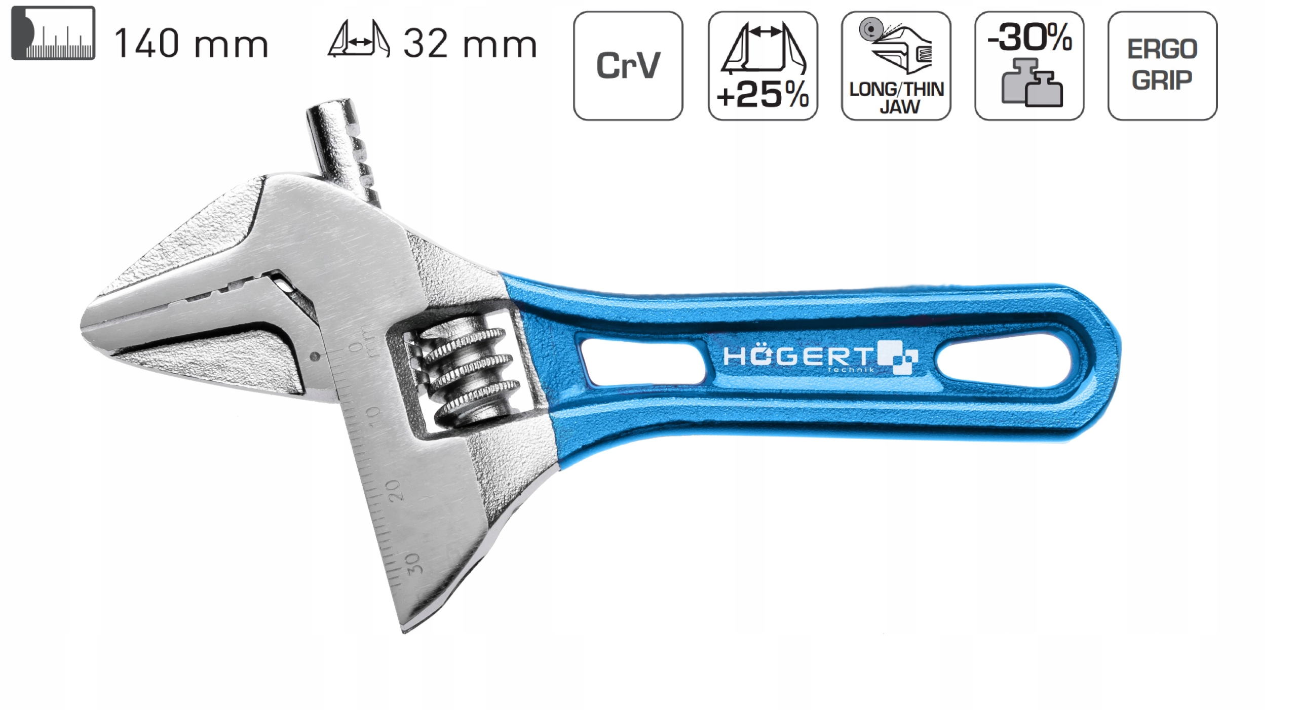 Lekkość i wytrzymałość – Około 30% lżejszy od standardowego klucza