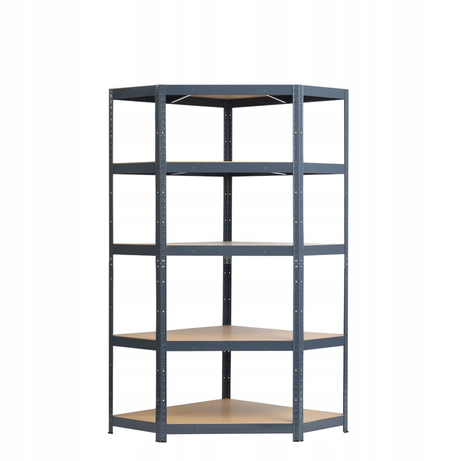 Regał metalowy narożny 180 x 90 x 90 cm – Idealne rozwiązanie do biura i warsztatu