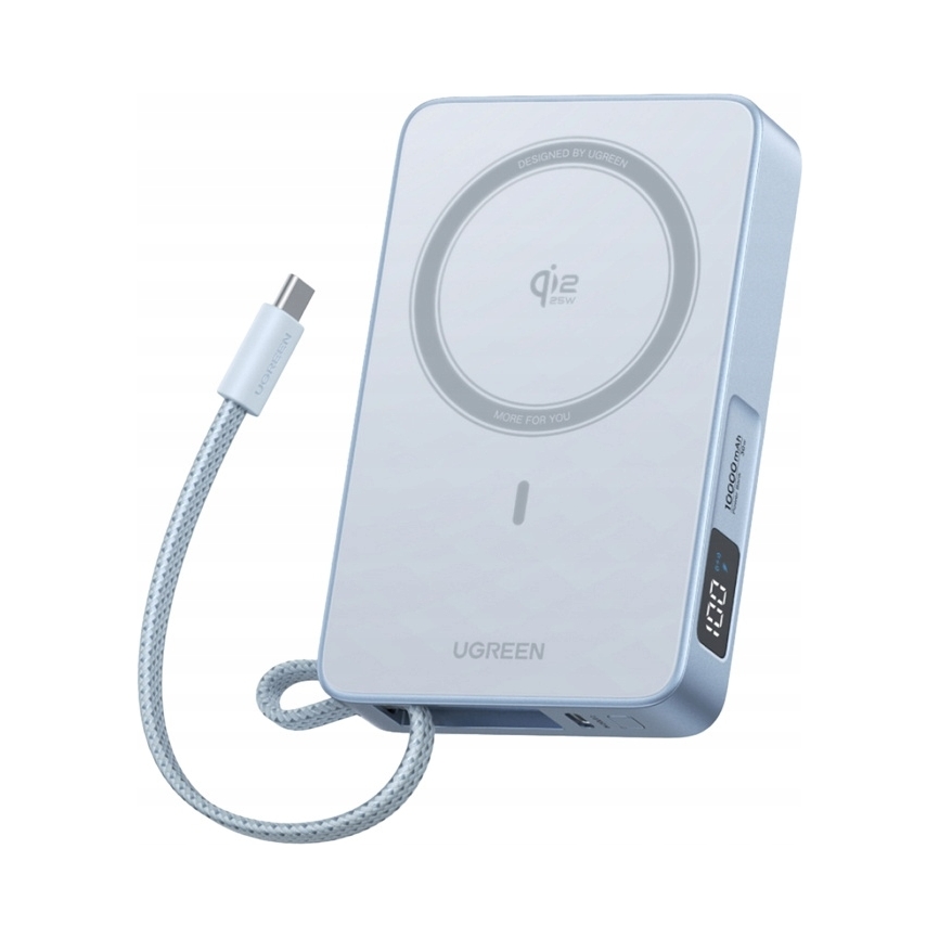Powerbank magnetyczny 10000mAh Ugreen MagFlow PB773, Qi2 25W (szary) – Twoje źródło energii w zasięgu ręki