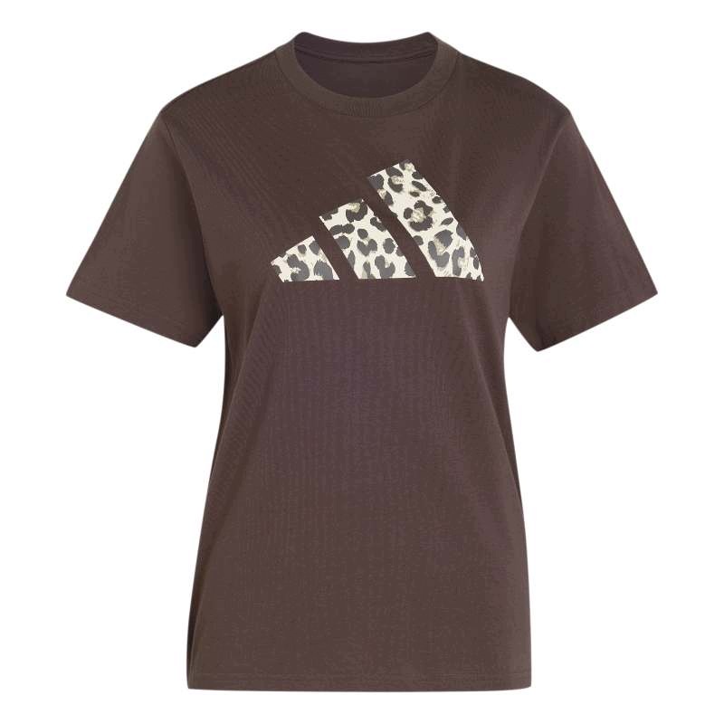 Koszulka damska Animal Graphic brązowa KT2676 – Styl i komfort na co dzień