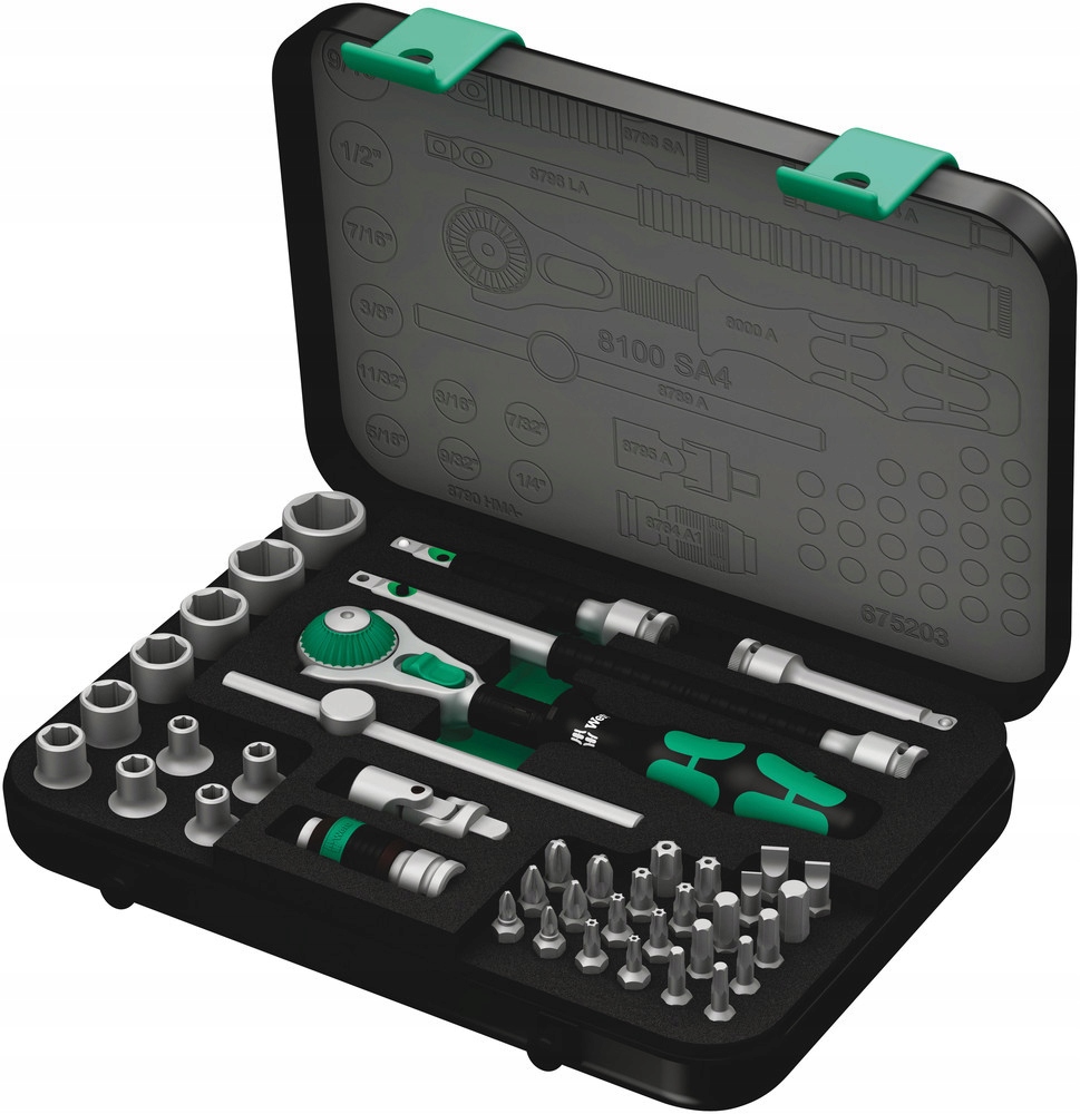 Wera Wera 8100 SA 4 Zyklop Speed – Zestaw grzechotek 1/4'' z 41 elementami