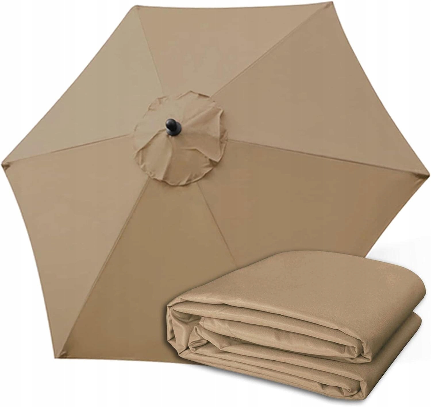 Poszycie wymienne materiał parasola ogrodowego 6 ramion 270cm - khaki