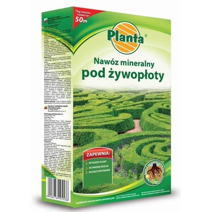 Nawóz mineralny do żywopłotów 1kg – gęsty żywopłot