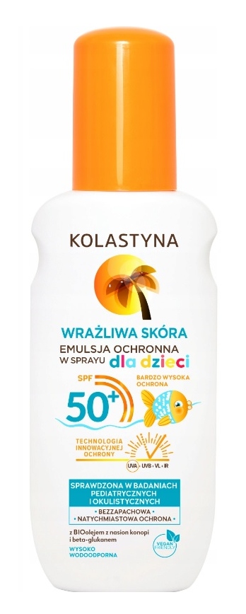 Kolastyna spray wrażliwa dzieci SPF50+ – Bezpieczna ochrona przed słońcem
