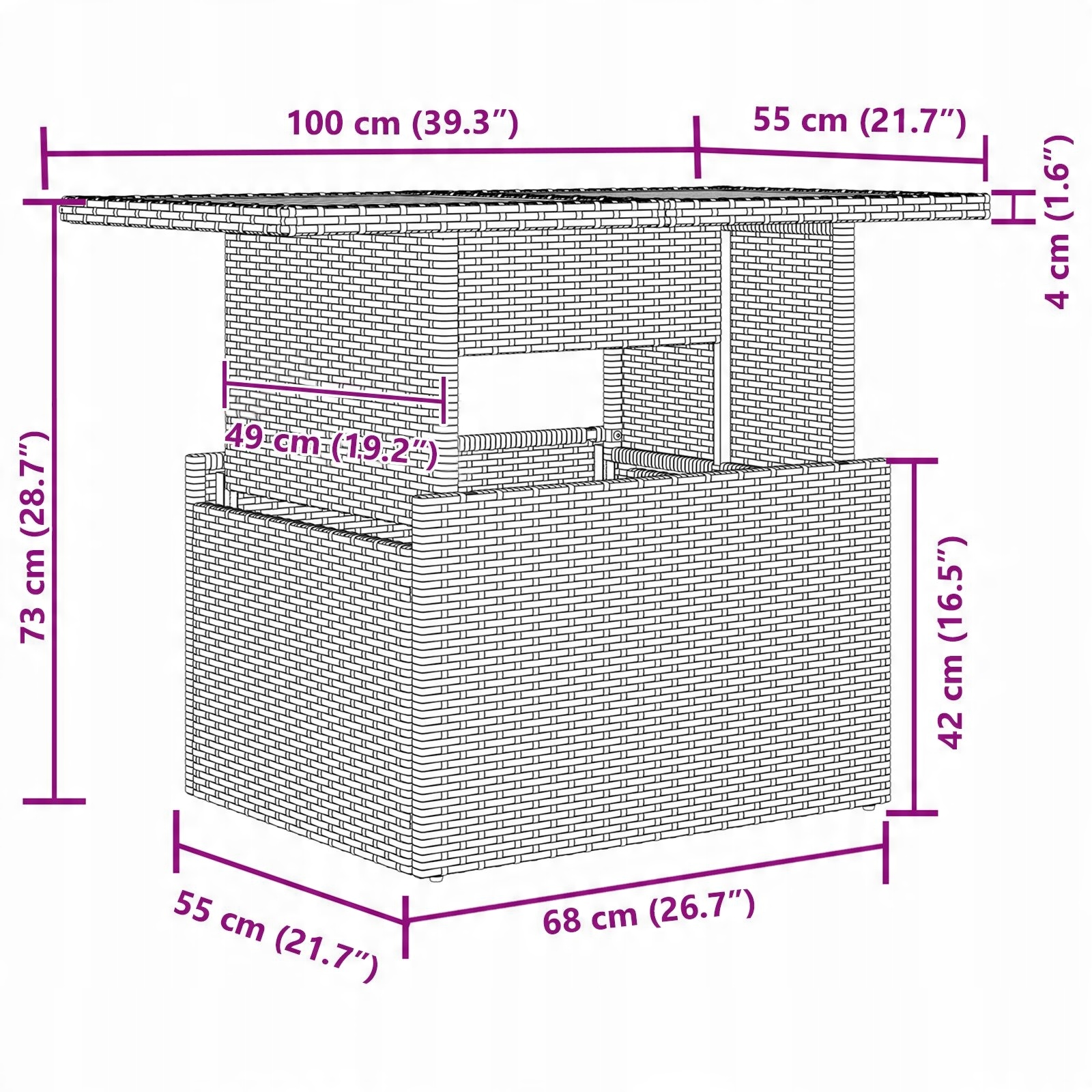 Solidna konstrukcja z polirattanu i stali