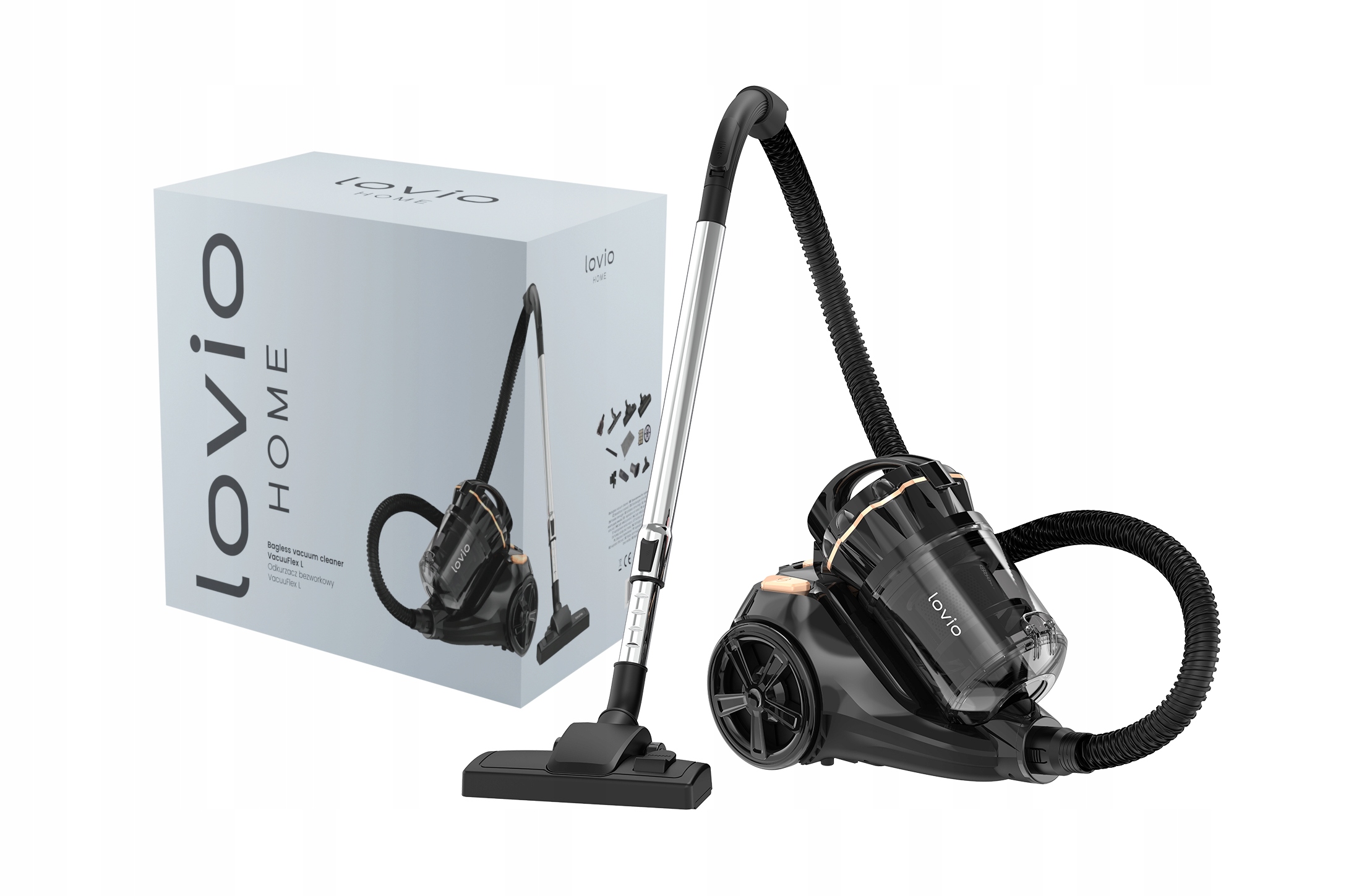Odkurzacz bezworkowy cyklonowy HEPA Cichy Mocny Kompaktowy 15w1 LOVIO – Efektywne sprzątanie w Twoim domu