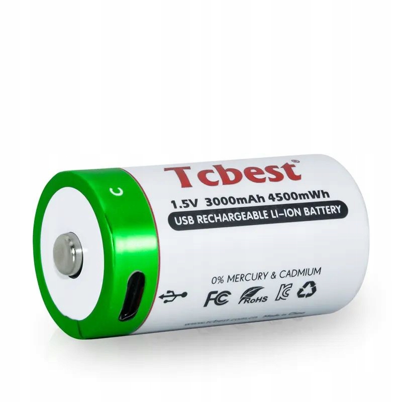 Akumulator Li-ion Bateria C R14 3000 mAh z Portem Ładowania USB-C TYPE-C TCBEST