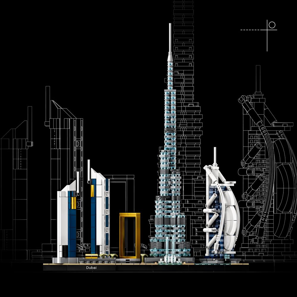 Ikony architektury Dubaju w jednym zestawie