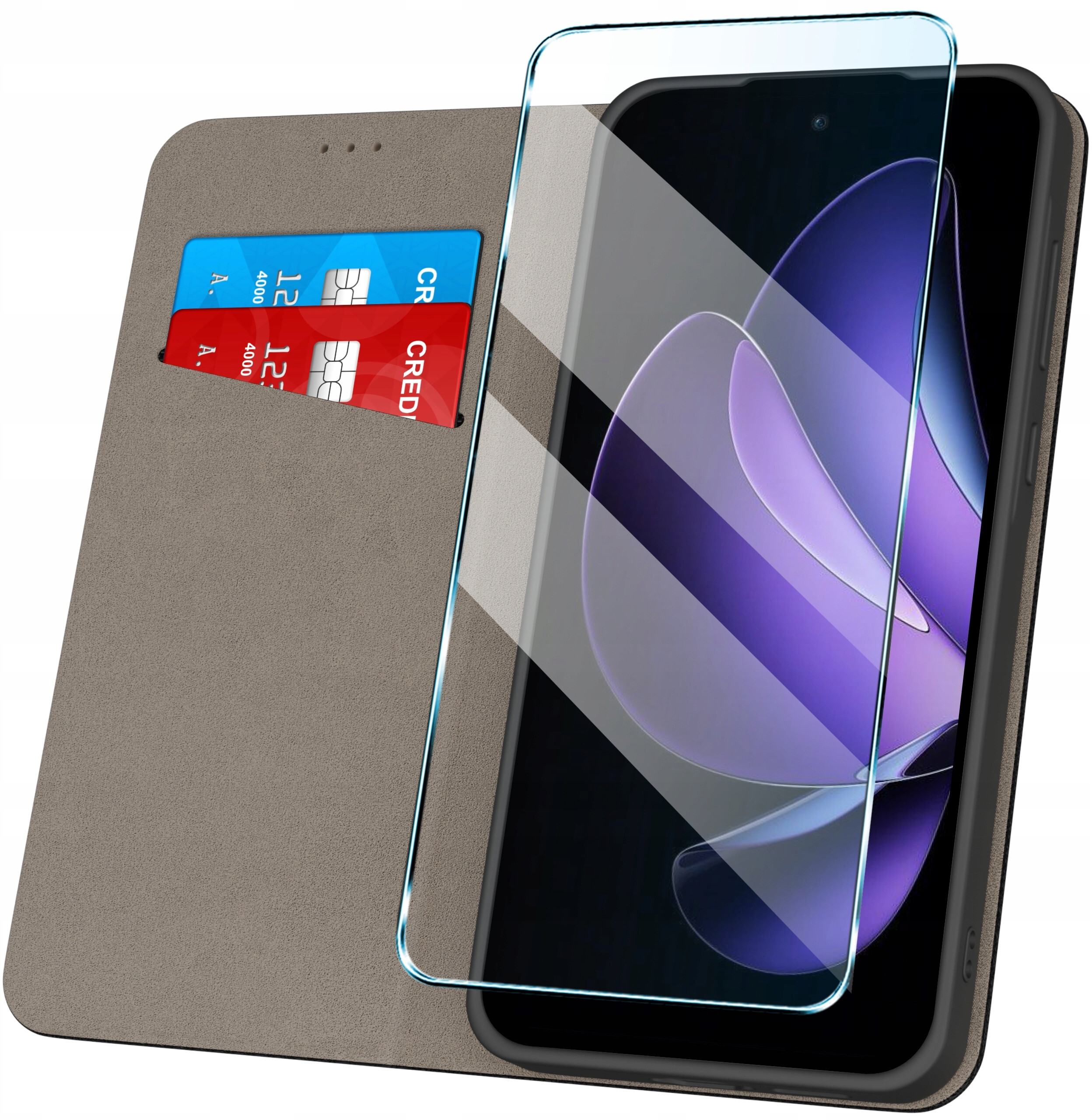 Zestaw zawiera – Etui, szkło hartowane i akcesoria