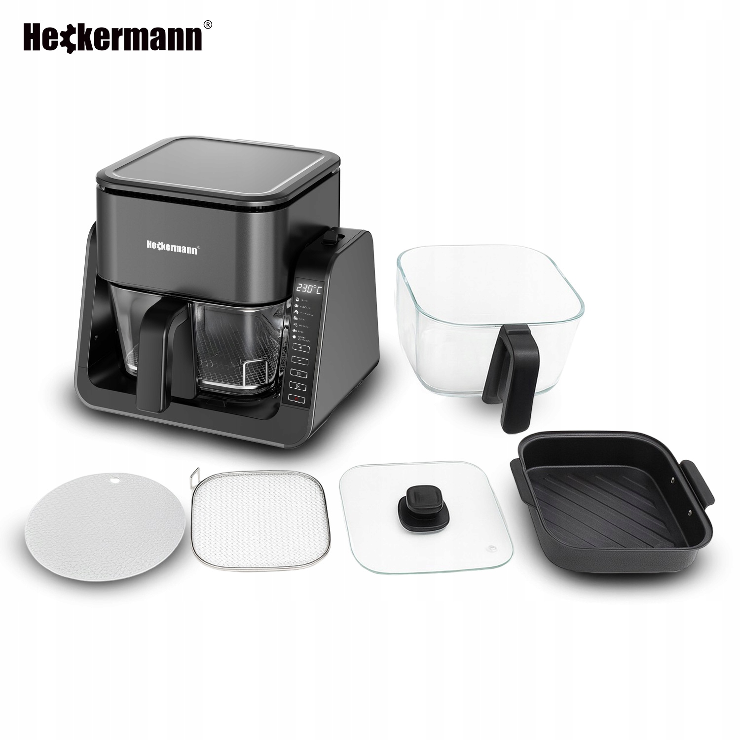 Przezroczysty kosz i dotykowy panel sterowania