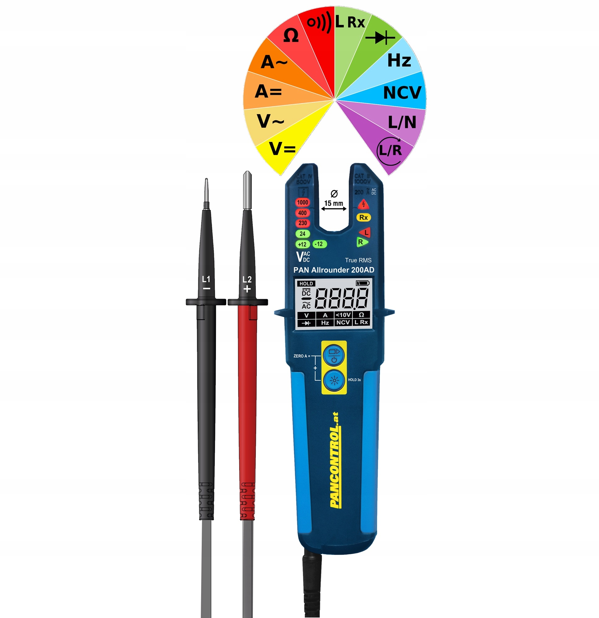 Tester prądu/napięcia LED + LCD 200A AC/DC PAN Allrounder 200AD – Niezawodny wybór dla każdego majsterkowicza