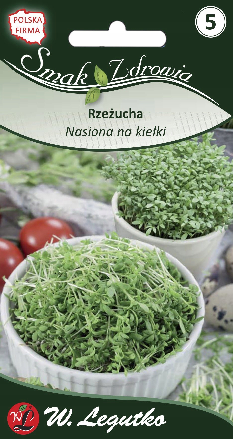Nasiona na kiełki - Rzeżucha 30g Legutko – Zdrowy wybór do Twojej kuchni