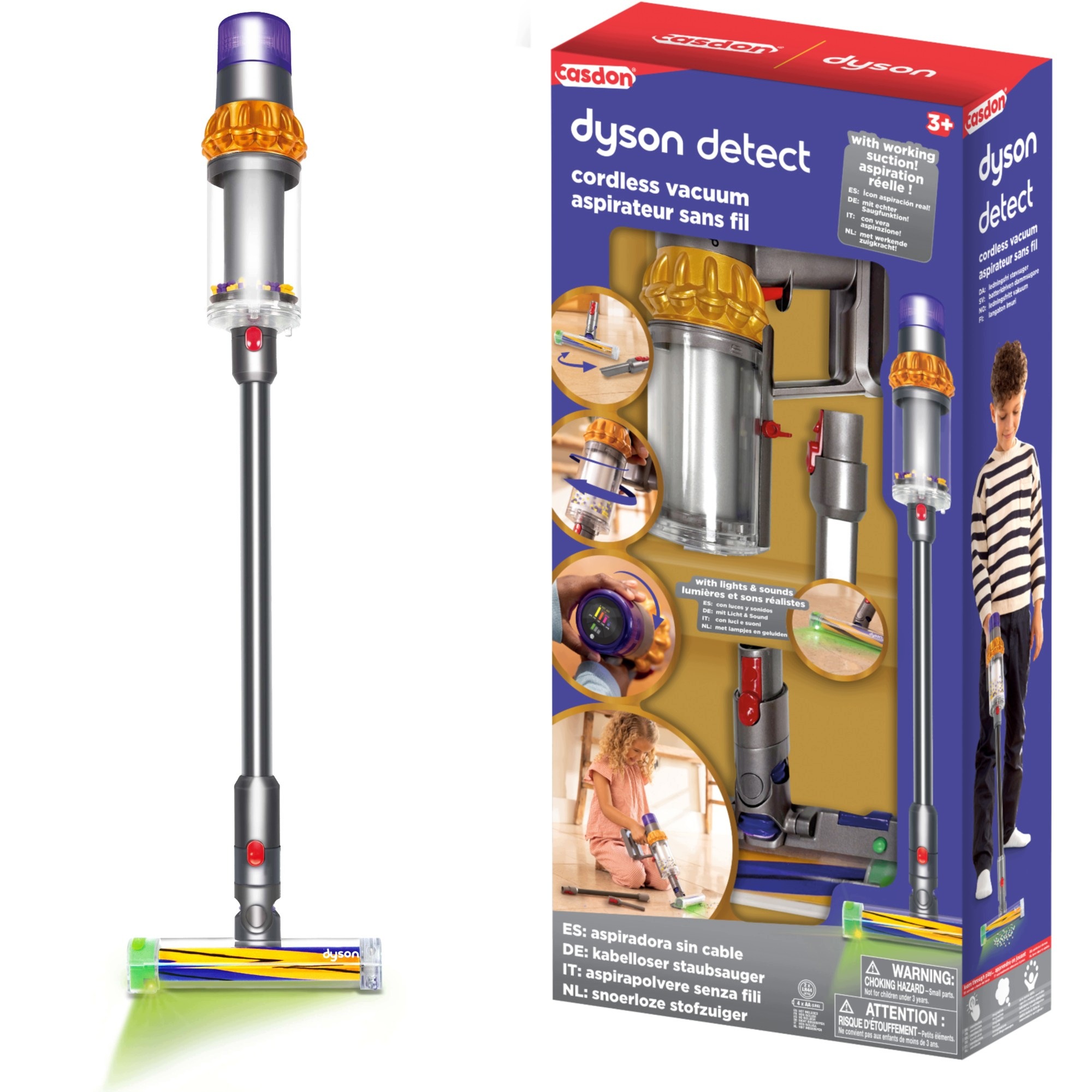 Odkurzacz Dyson Detect pionowy dla dzieci – Realistyczna zabawa w sprzątanie