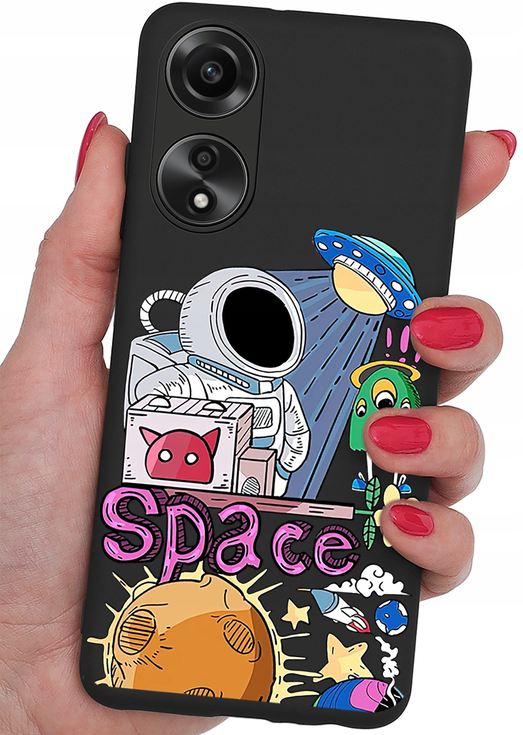 ETUI MATT WZÓR + Szkło Hartowane 9H do Oppo A78 4G – Ochrona i styl w jednym