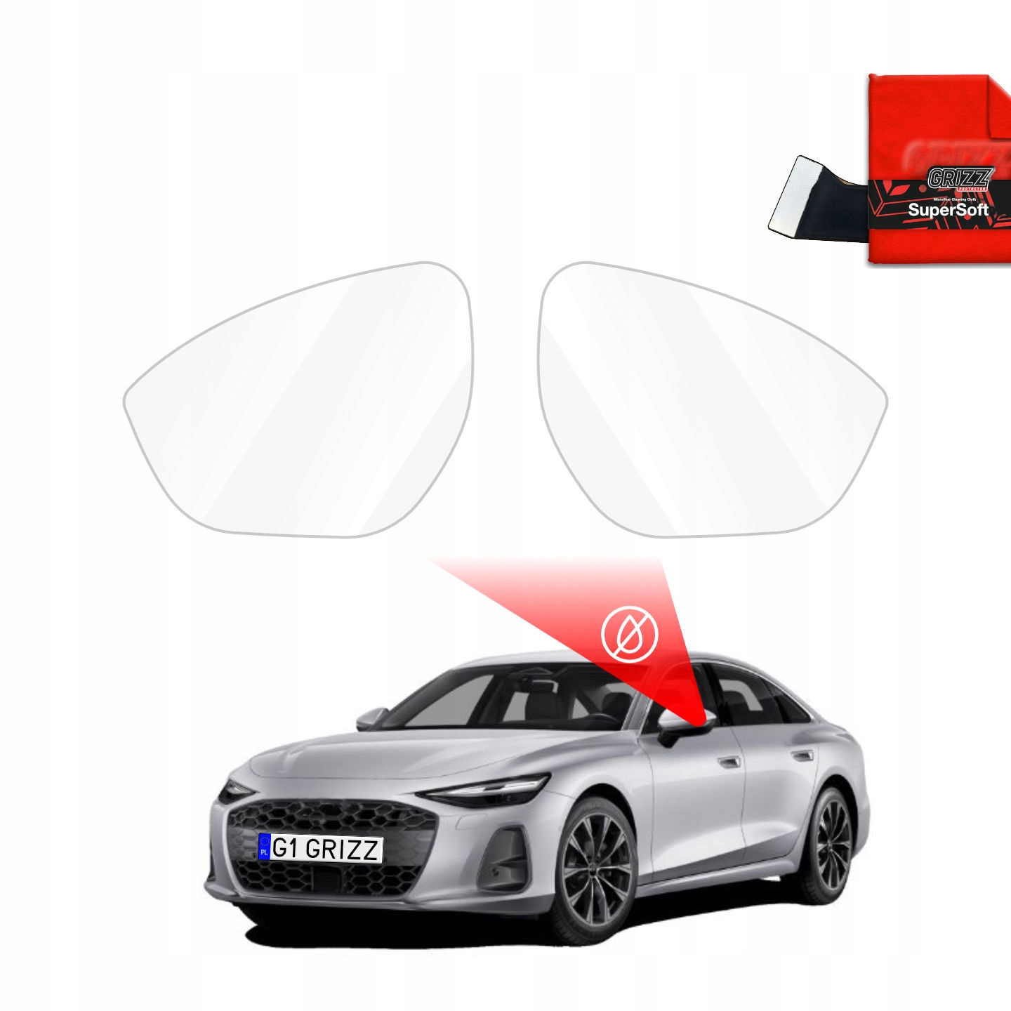 Folia przeciwdeszczowa na lusterka GrizzGlass ZeroDrop do Audi A6 C9 (2025) – Idealna ochrona w każdych warunkach