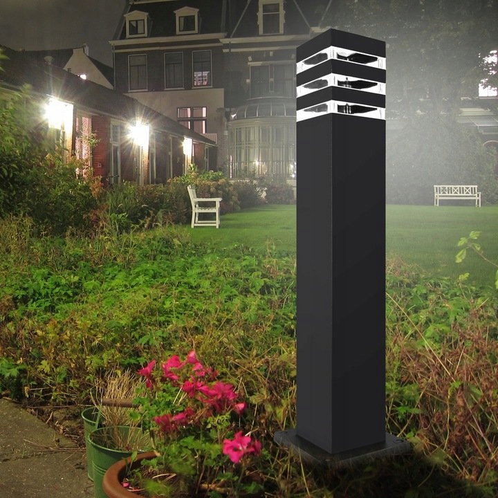 Lampa ogrodowa stojąca TEKSAS 74 E27 grafit PIR IP44 Goldlux – Idealne oświetlenie do Twojego ogrodu