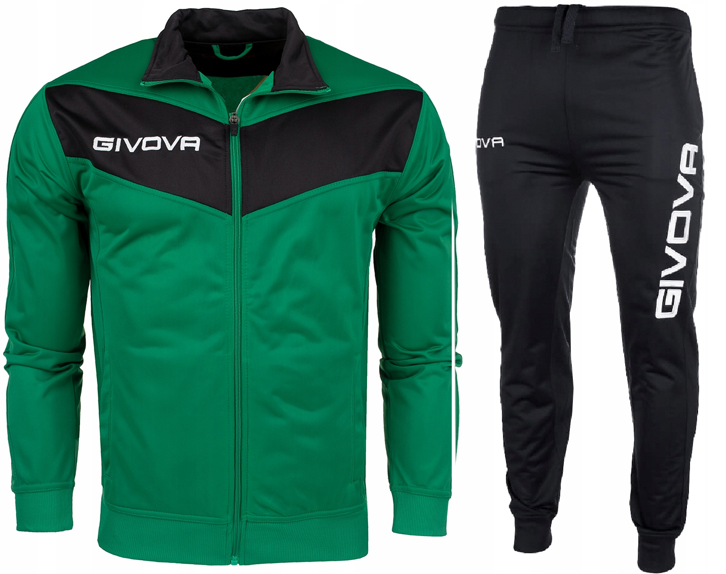 Dres treningowy piłkarski Givova Tuta Visa Triacetato zielono-czarny TR018*