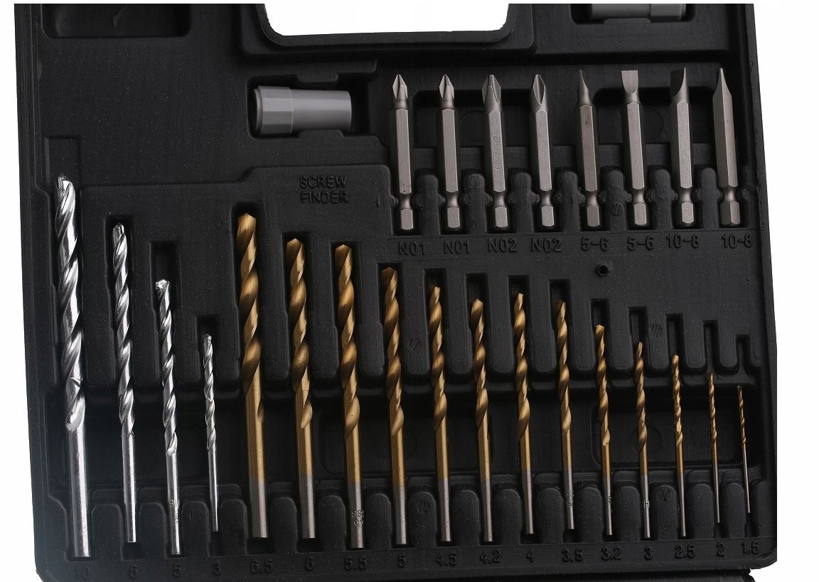 DREL Zestaw Wierteł I Bitów 57el – Kompletny zestaw do wkrętarki i wiertarki