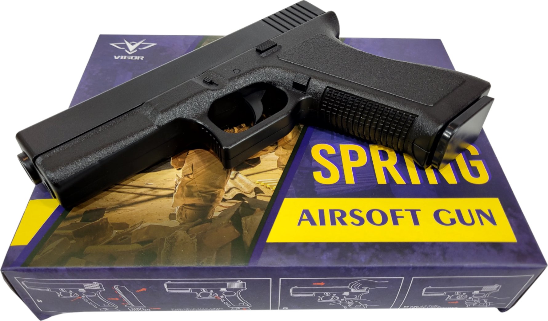 Policyjny Pistolet Na Kulki GLOCK 17 Replika Air Soft Gun TOMDORIX