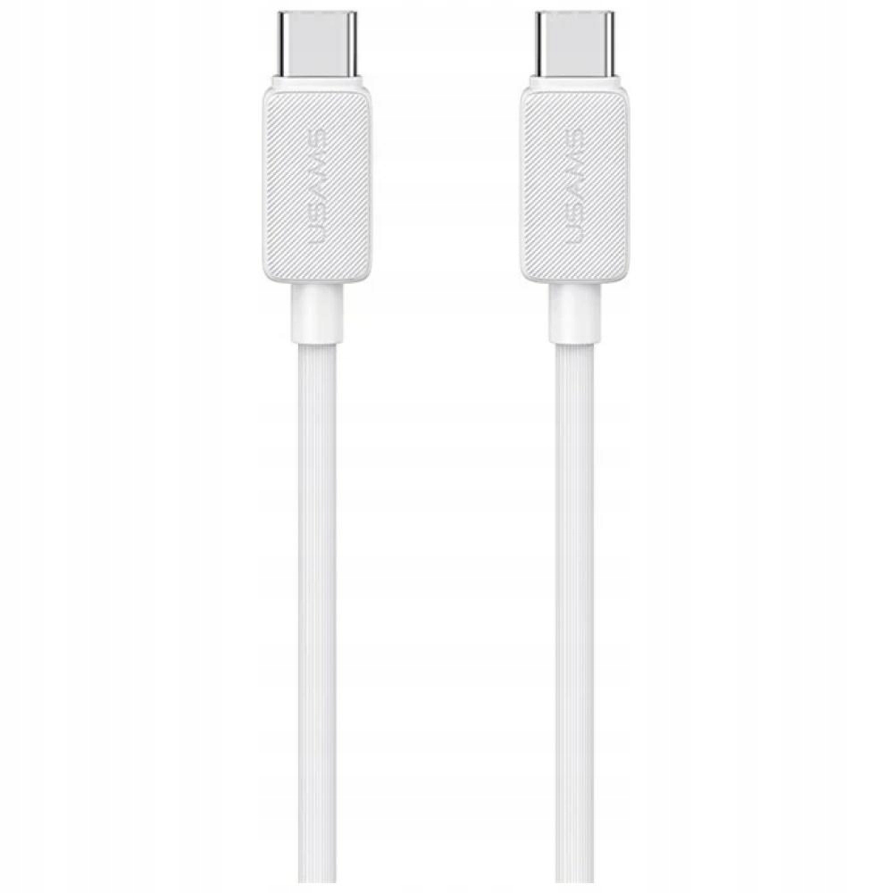 Kabel USAMS KY Series US-SJ691 60W USB-C do USB-C 1m biały – Niezawodne połączenie dla Twoich urządzeń