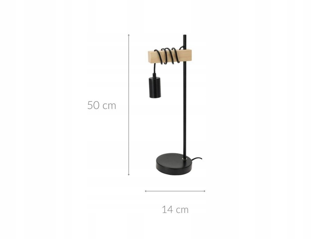 Lampka żarówka na kablu Ø 14 x 50 cm – Stylowe oświetlenie do każdego wnętrza