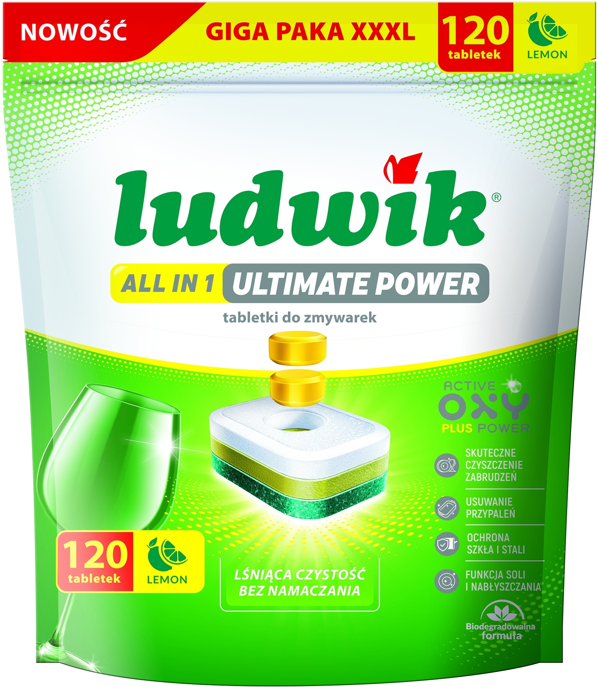 Tabletki do zmywarek Ludwik All in 1 Ultimate Power Lemon – Skuteczność i świeżość w jednym