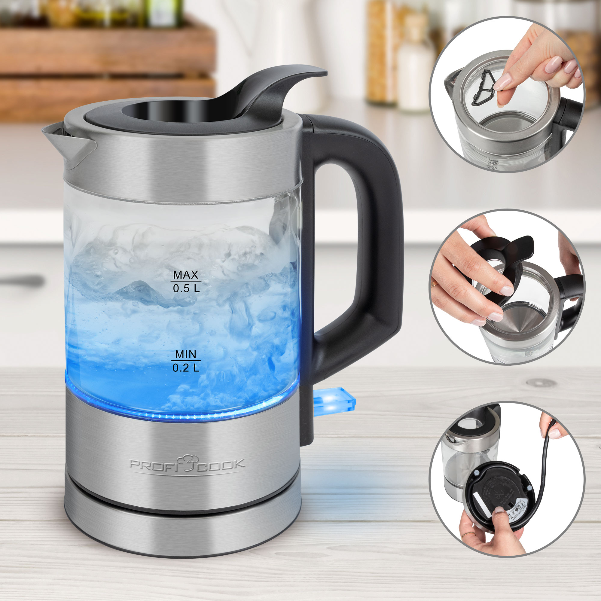 Czajnik elektryczny ProfiCook PC-WKS 1228 G – Elegancja i funkcjonalność w Twojej kuchni