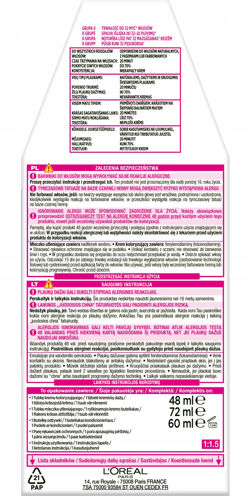 Kremowa formuła bez amoniaku dla komfortowego farbowania