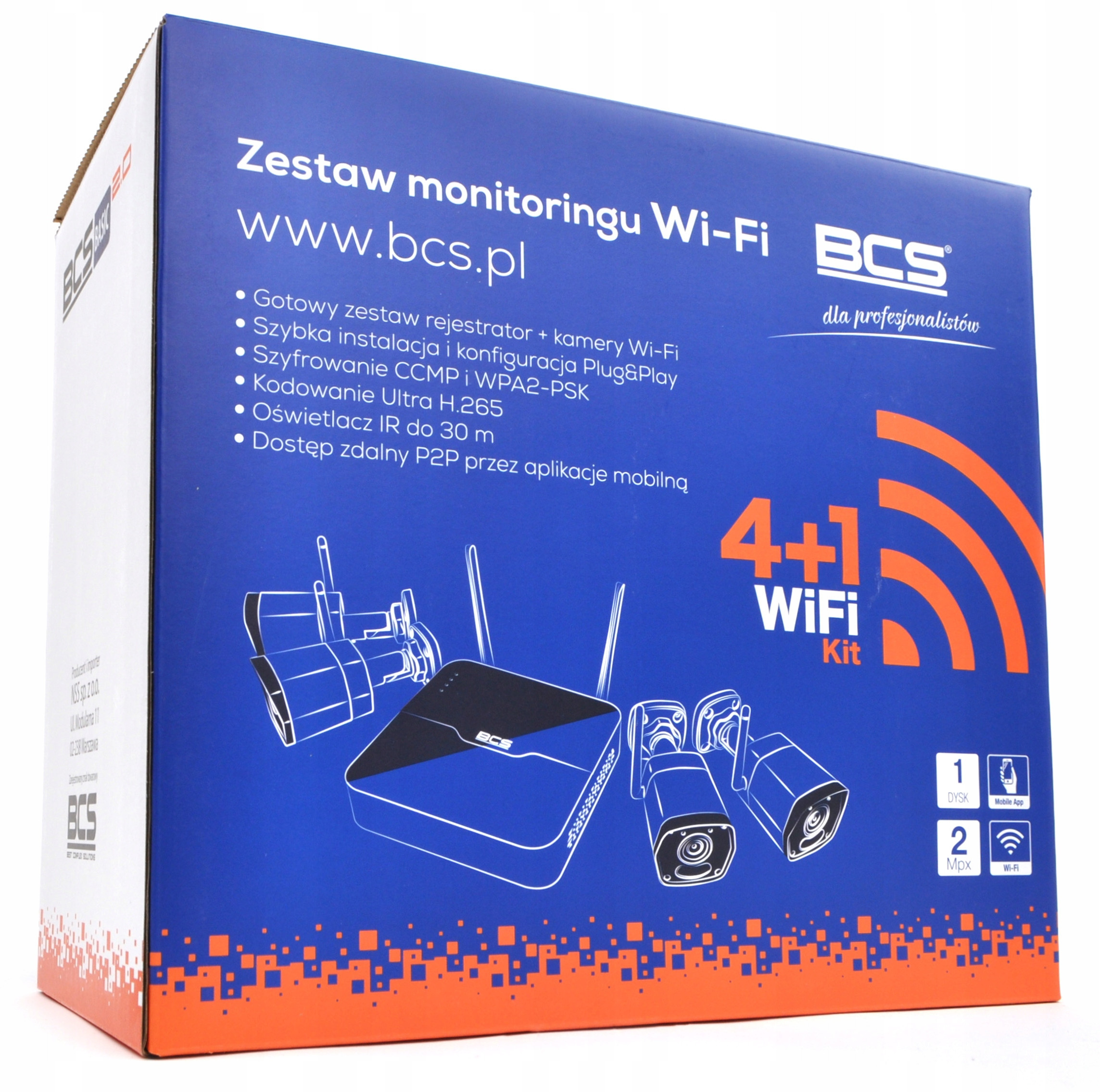 Rejestrator BCS Zestaw monitoringu 4 kamery WiFi BCS-B-KITW(2.0) – Kompleksowe rozwiązanie dla Twojego bezpieczeństwa