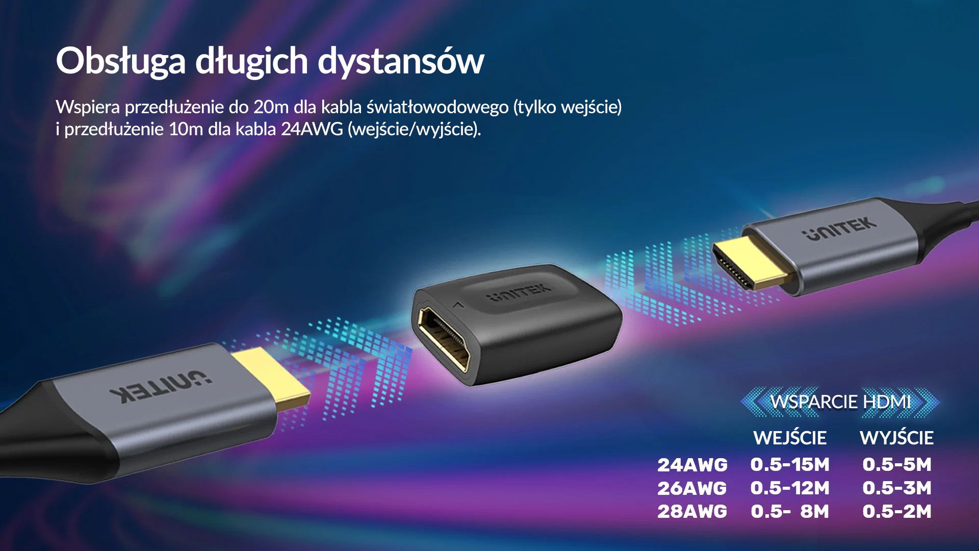Unitek A1013BK przedłużenie 20 m i 10 m