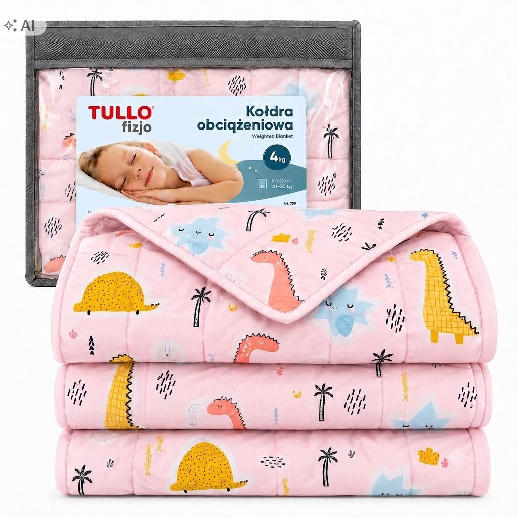 Kołdra obciążeniowa sensoryczna różowa 4kg EDUKAMP – Spokojny sen dla Twojego dziecka
