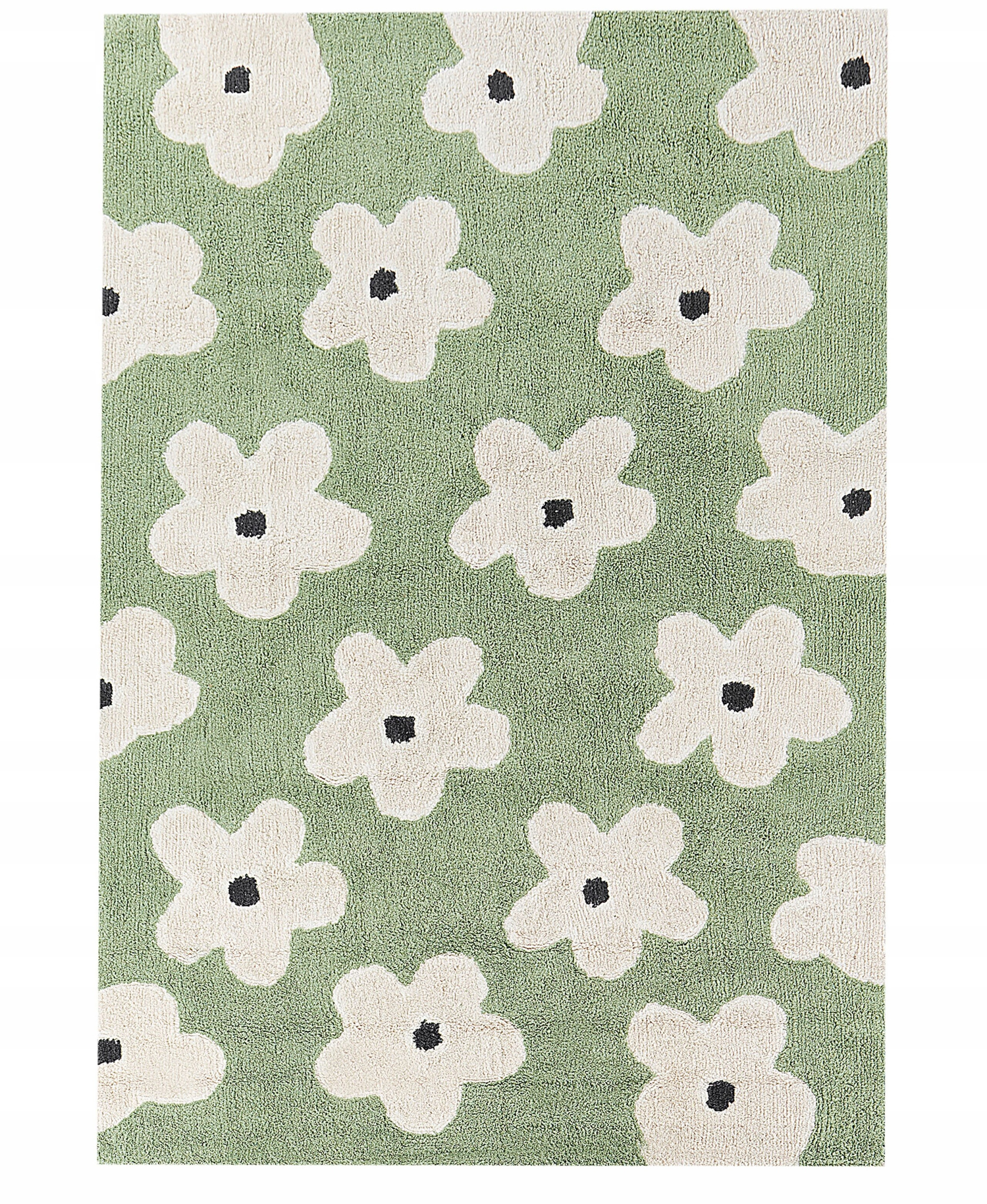 Dywan dziecięcy bawełniany w kwiaty 140 x 200 cm zielony MOKHVA – Kolorowy akcent do pokoju dziecka