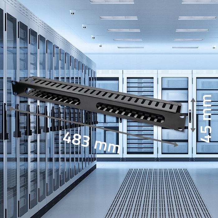 Stalowy organizer kabli do szaf RACK 19