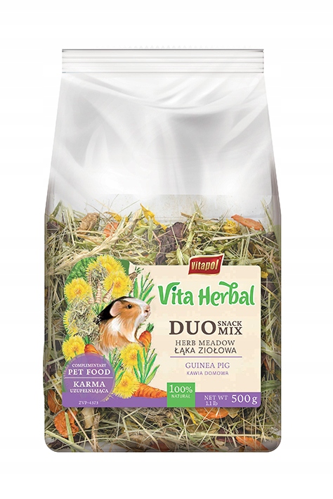 Vita Herbal Duo Snack - Łąka ziołowa dla świnki morskiej 500g – przysmak dla Twojego pupila