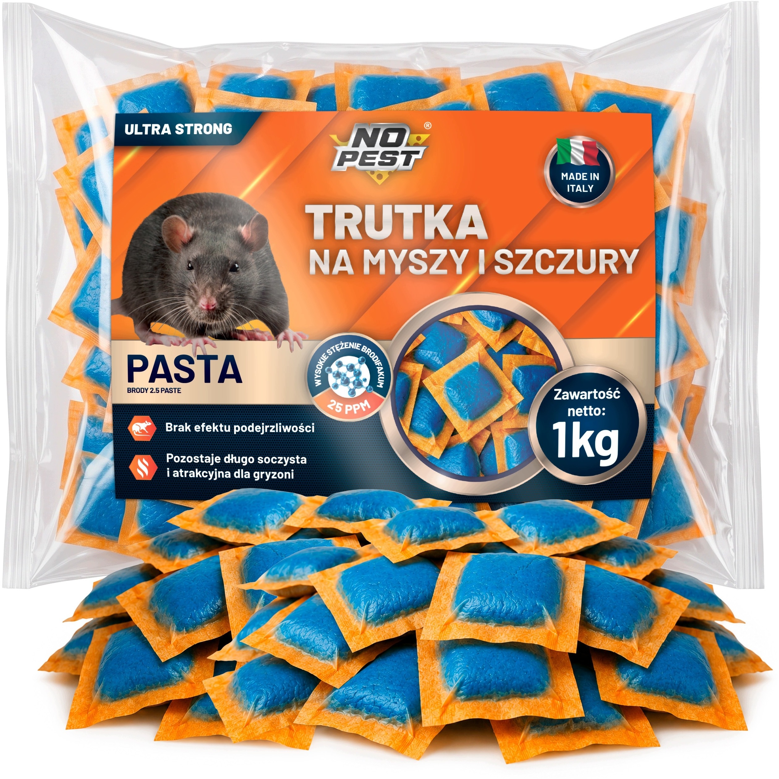 Trutka na Szczury i Myszy Trucizna Środek Gryzoniobójczy Pasta Niebieska Orzechowa Brodifakum 1 kg – Skuteczna ochrona przed gryzoniami