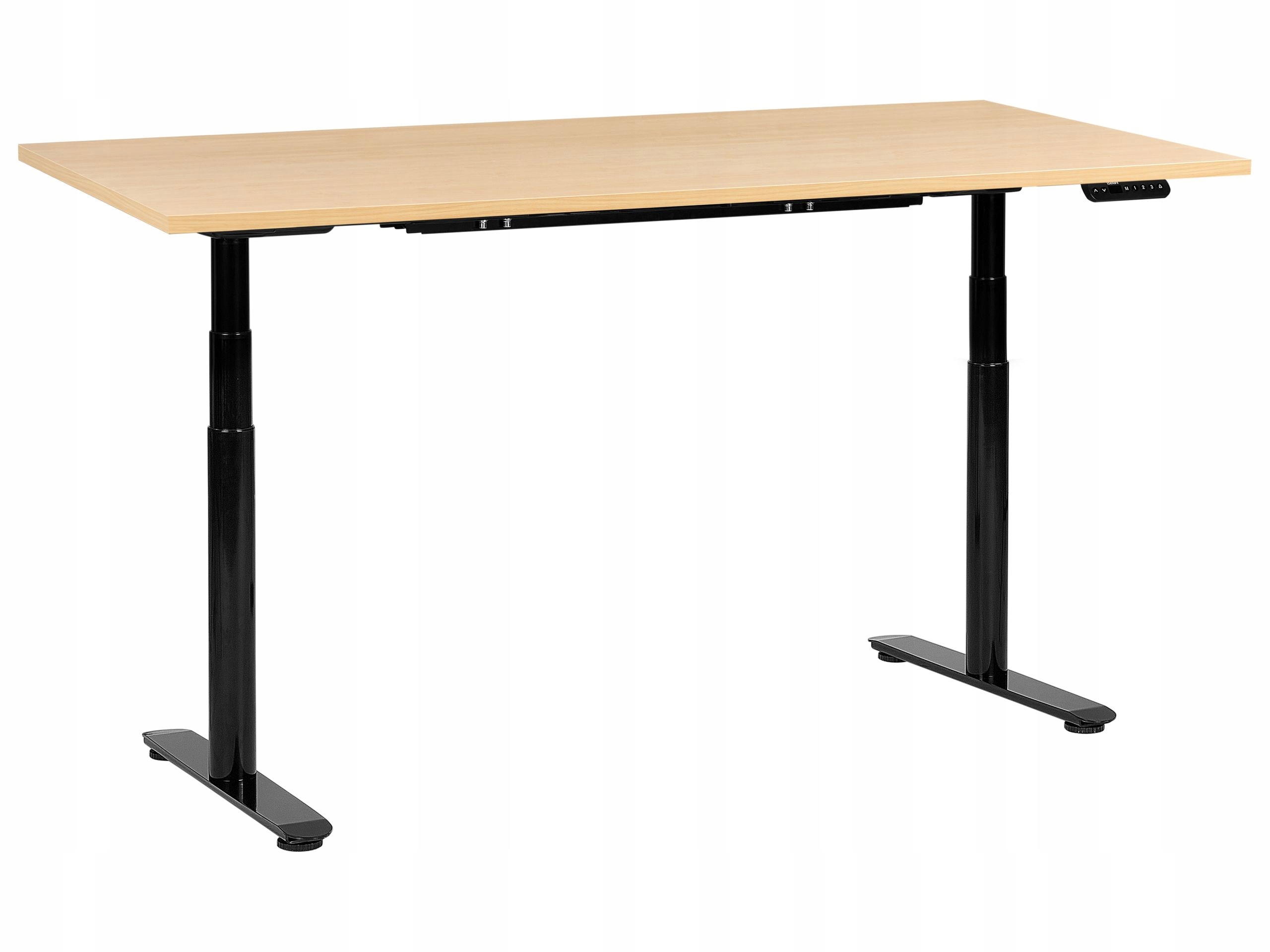 Biurko regulowane elektrycznie DESTINAS Czarny/ jasny brąz 180 cm 72 cm – Komfort i styl w Twoim biurze