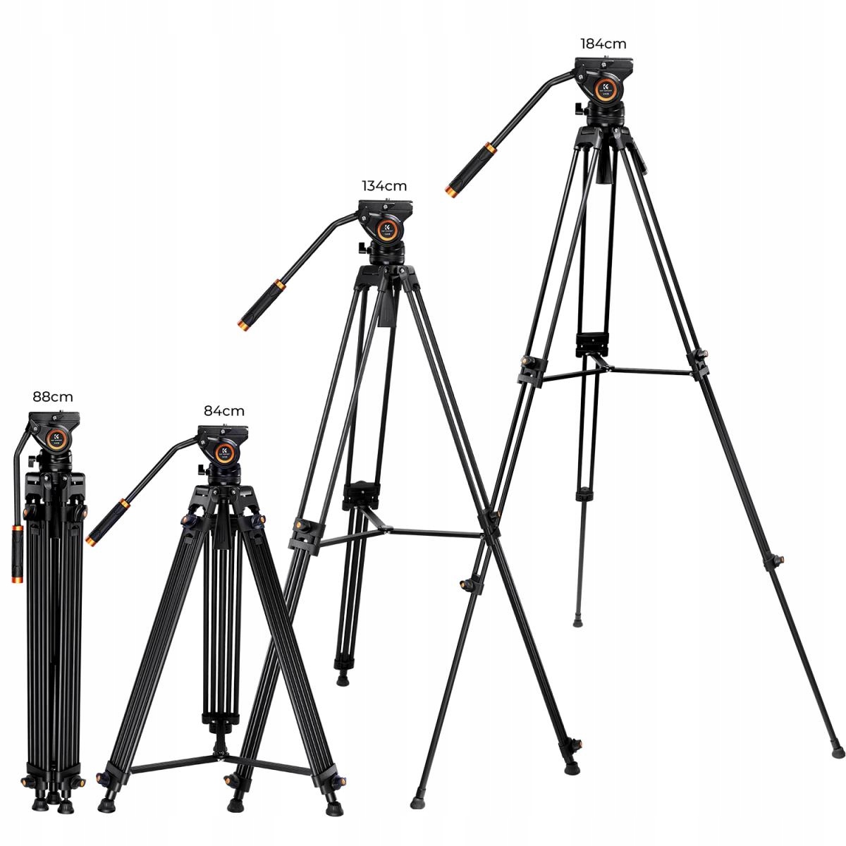 Teleskopowy system rozkładania nóżek – Wysokość od 84 cm do 184 cm