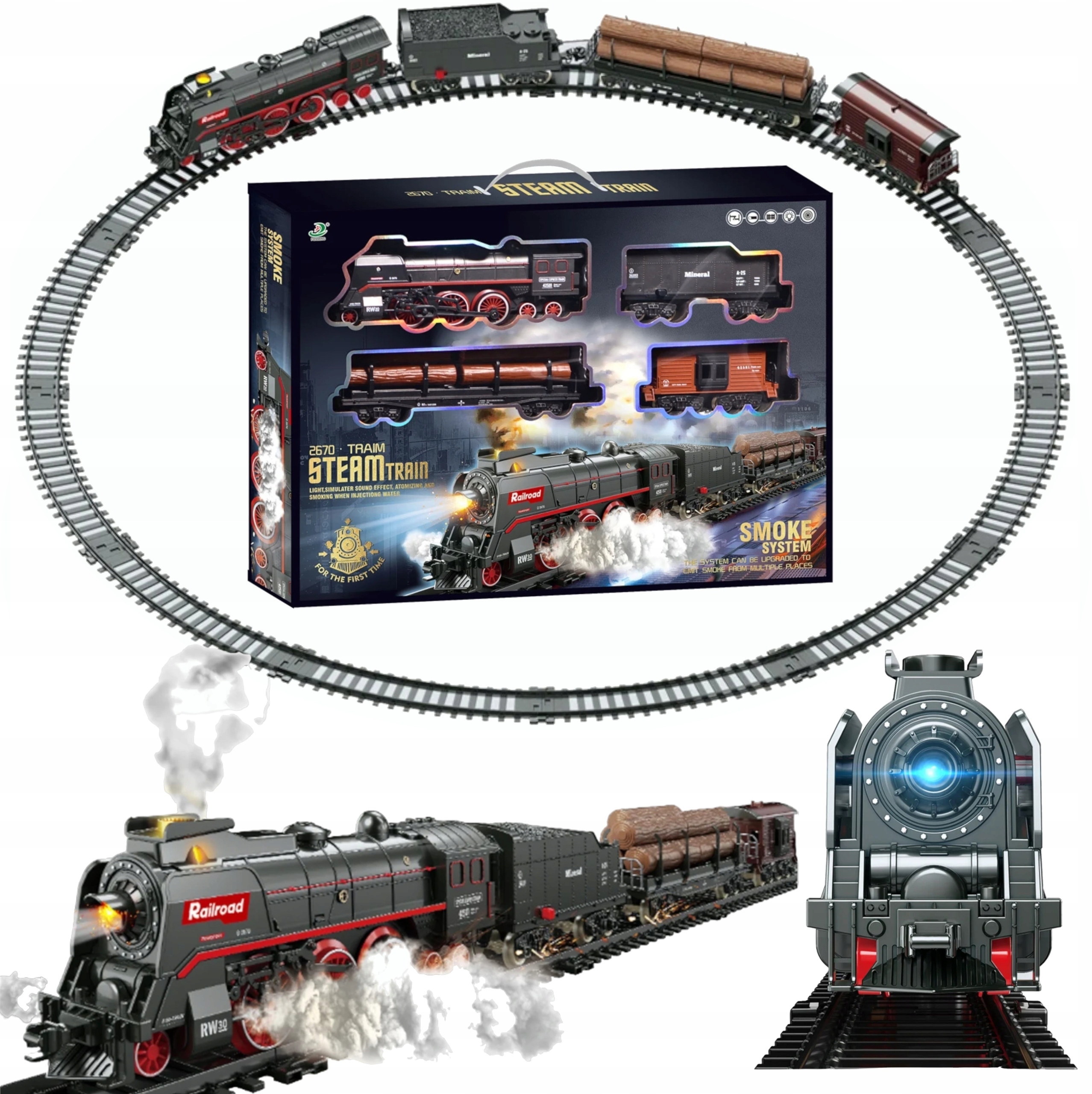 Zestaw kolejowy z lokomotywą i wagonami – Wciągająca przygoda na torach