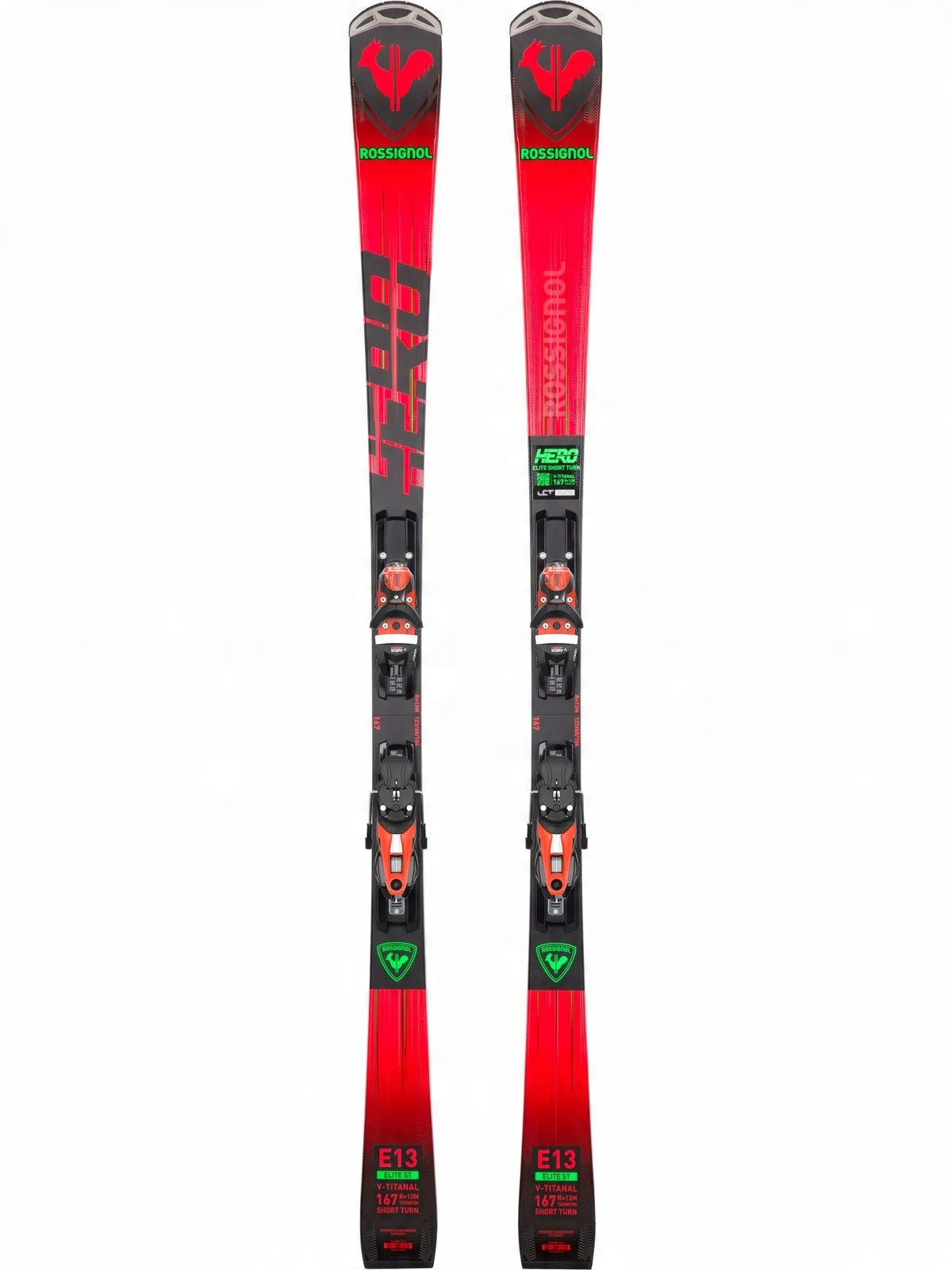 Narty slalomowe męskie ROSSIGNOL HERO ELITE ST Ti + wiązania LOOK NX 12 KONECT 167 cm – Doskonałe do technicznej jazdy