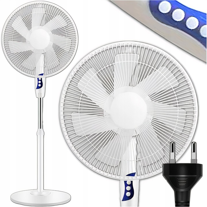 WENTYLATOR WIATRAK STOJĄCY PODŁOGOWY MOCNY BIAŁY CICHY 3 TRYBY 50W 127cm – Idealne rozwiązanie na upalne dni