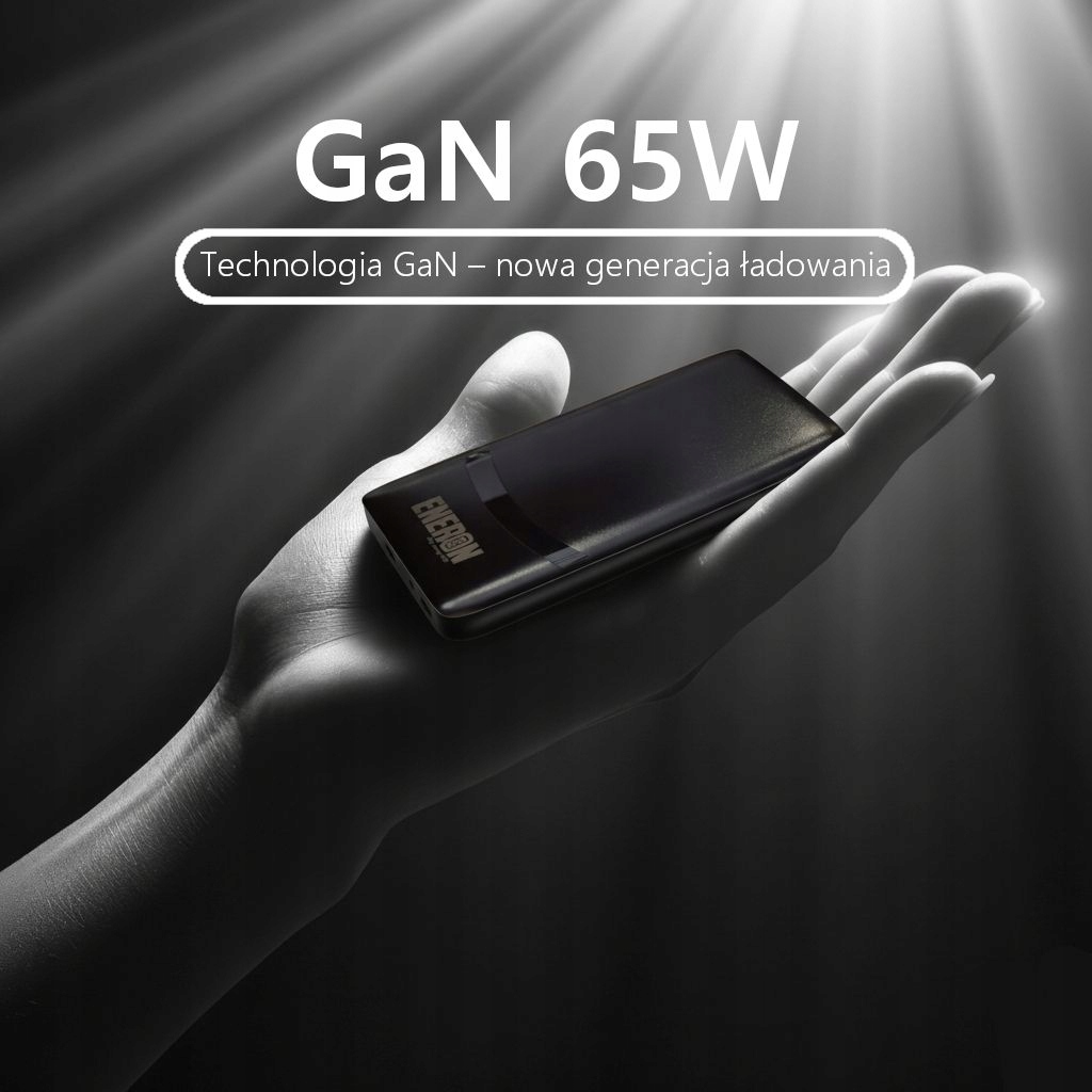 Ładowarka GaN 65W 1xUSB-C 1xUSB-A Czarna – Szybkie ładowanie w zasięgu ręki
