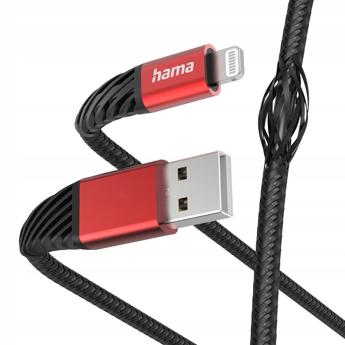 Kabel USB-A - Lightning 1,5 m Czarno-czerwony – Szybkie ładowanie i transfer danych