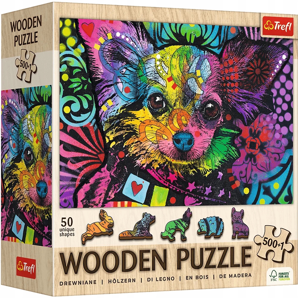 PUZZLE DREW 501EL TREFL KOLOROWY SZCZENIAK – Idealna układanka dla dzieci