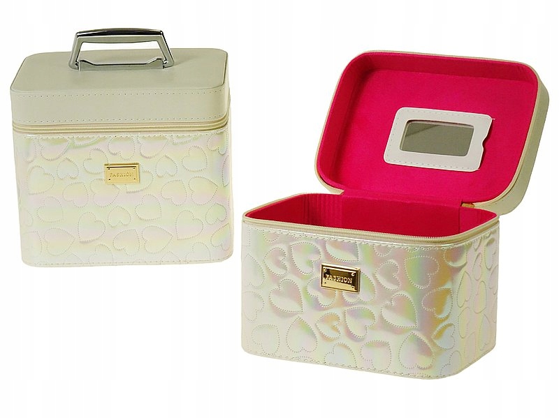 Kuferek M walizka z lusterkiem na zamek 21x14x13cm – Idealny dla małych stylistów