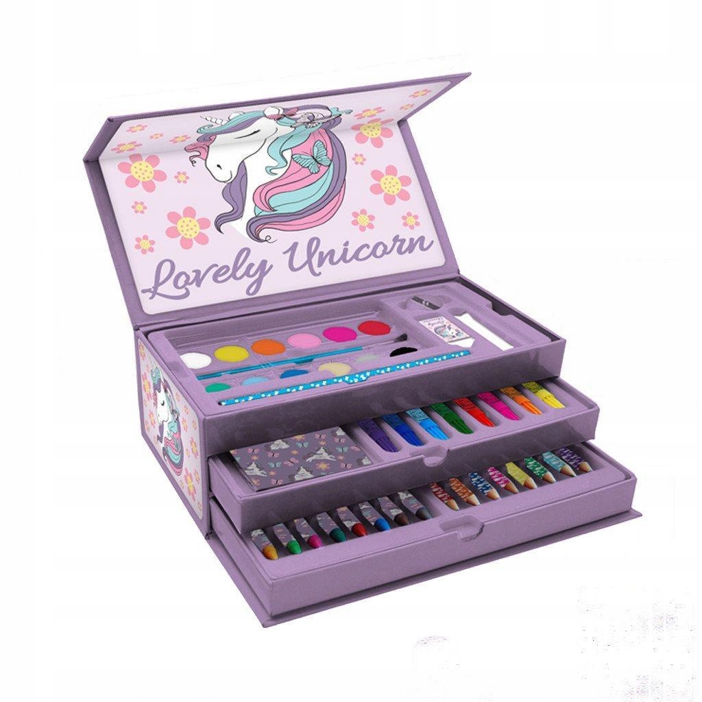 Zestaw artystyczny w kuferku jednorożec – Kreatywność w zasięgu ręki