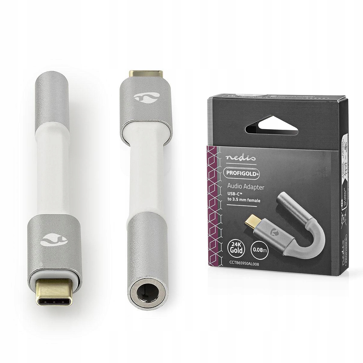 CCTB65950AL008 kabel audio 0,08 m 3.5mm USB Aluminium – Idealne połączenie dla Twojego sprzętu