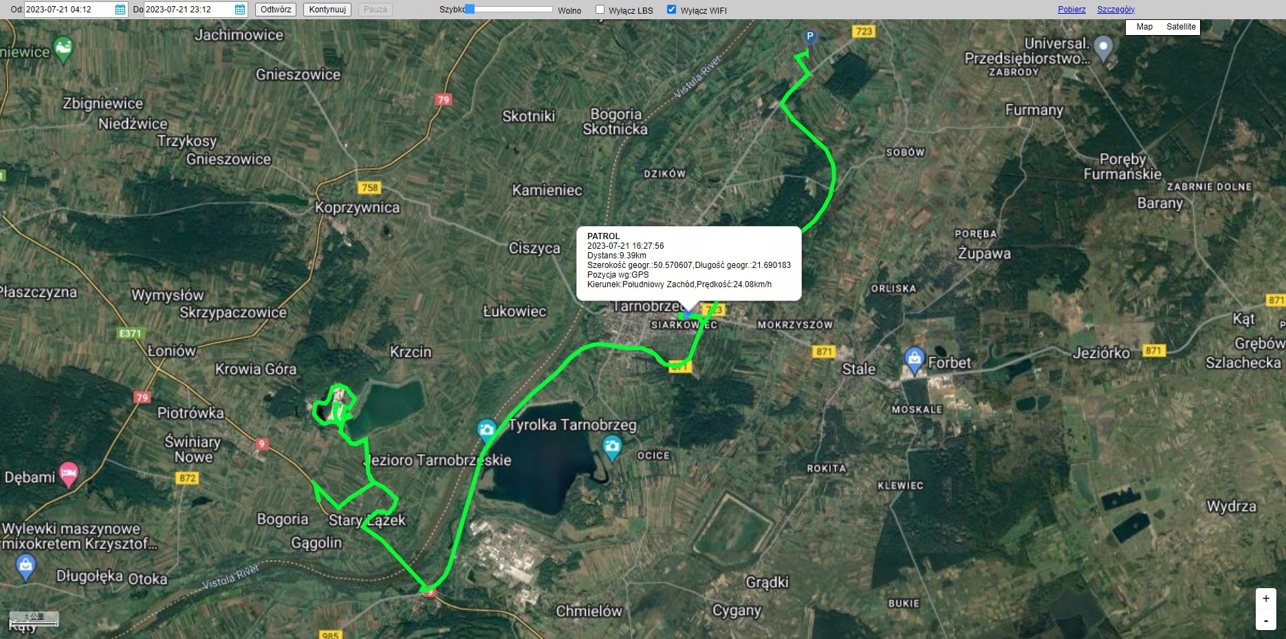 Wbudowane funkcje alarmowe – czujnik wstrząsów i geo-płot